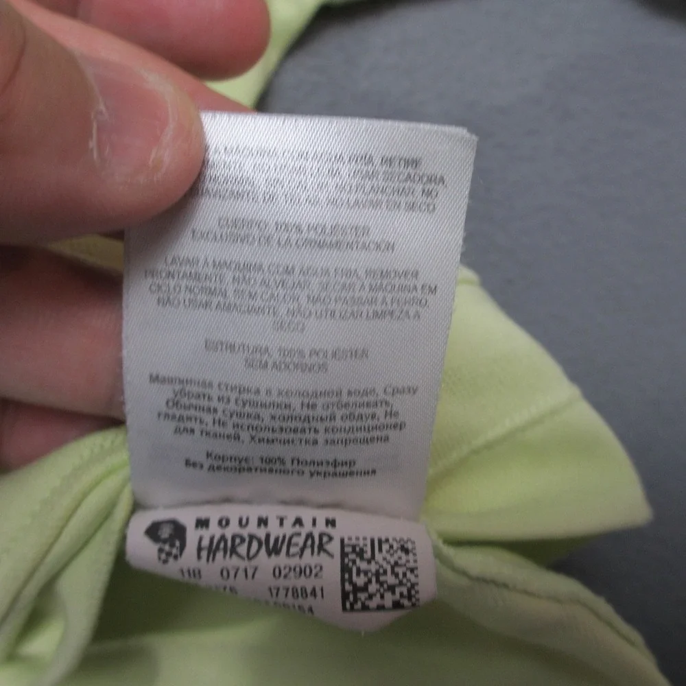 Mountain Hardwear Hoodie Womens Small Yellow 1/2 Snap Logo Hiking Performance